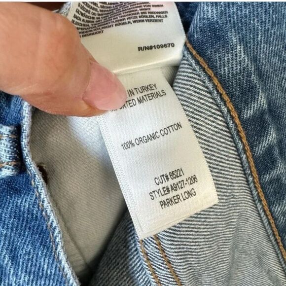 Agolde Parker Long Classic Denim Jean Shorts 30 - Picture 6 of 6